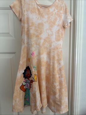 Disney’s Encanto Tie-Dye Peach Short-Sleeve Twirl Dress size 8